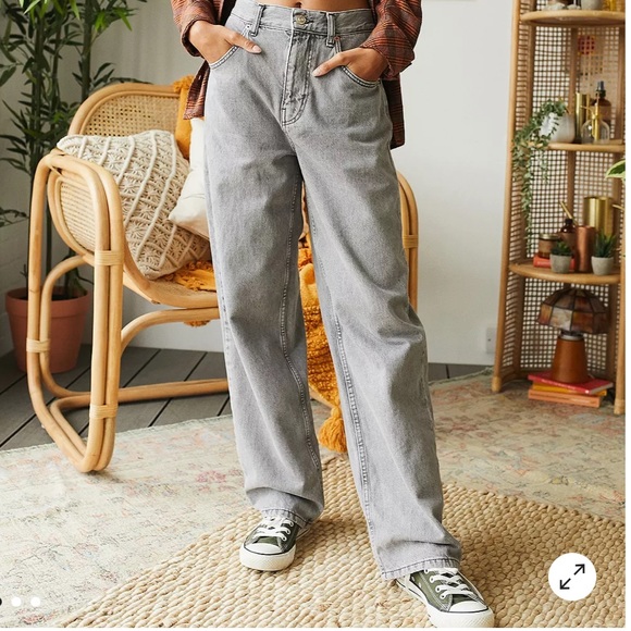 BDG Grey Varsity Boyfriend Jean - Picture 1 of 5